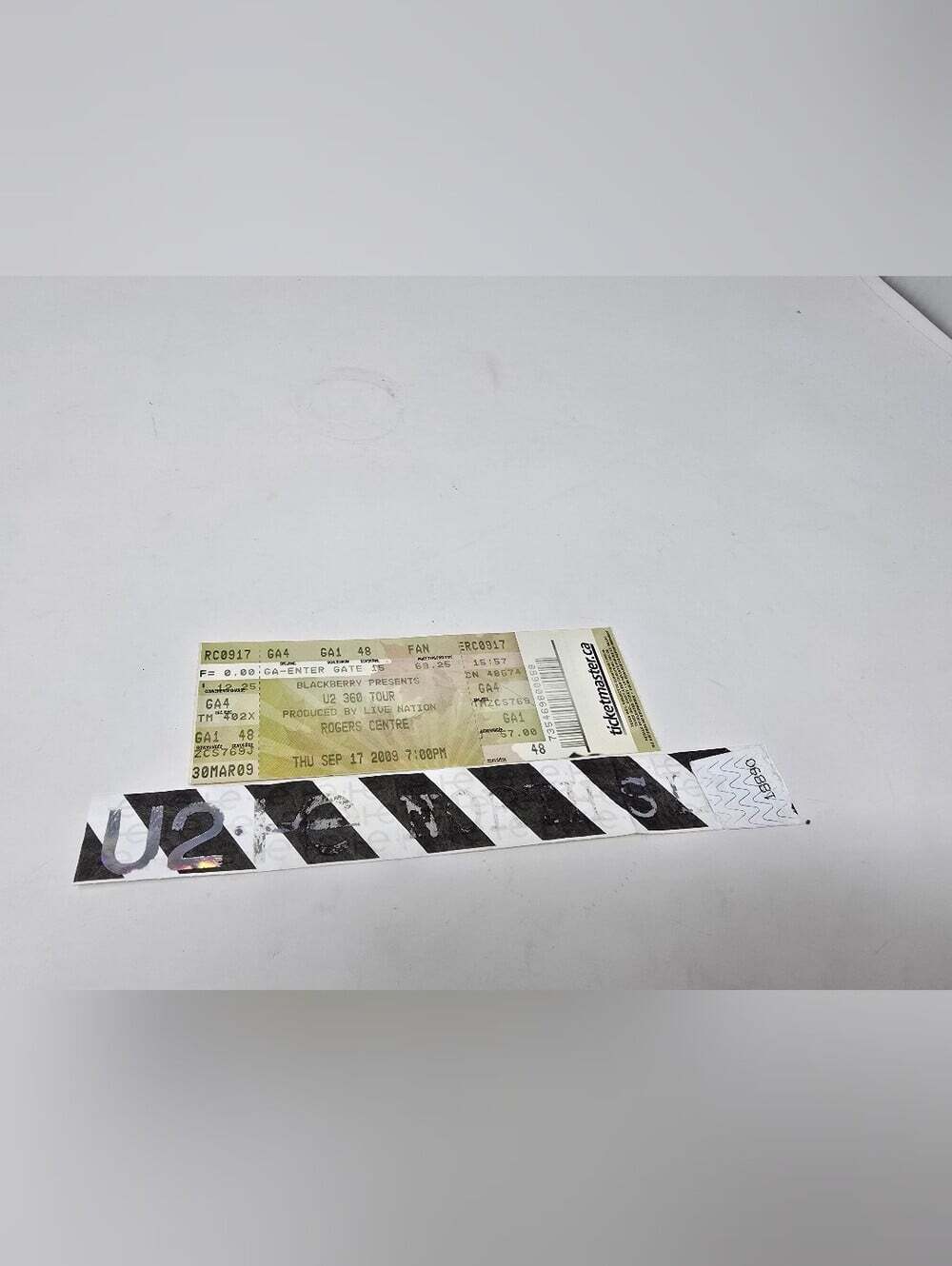 U2 Concert Stub 360 Tour Toronto Ticket + Wristband 2010 Rogers Centre
